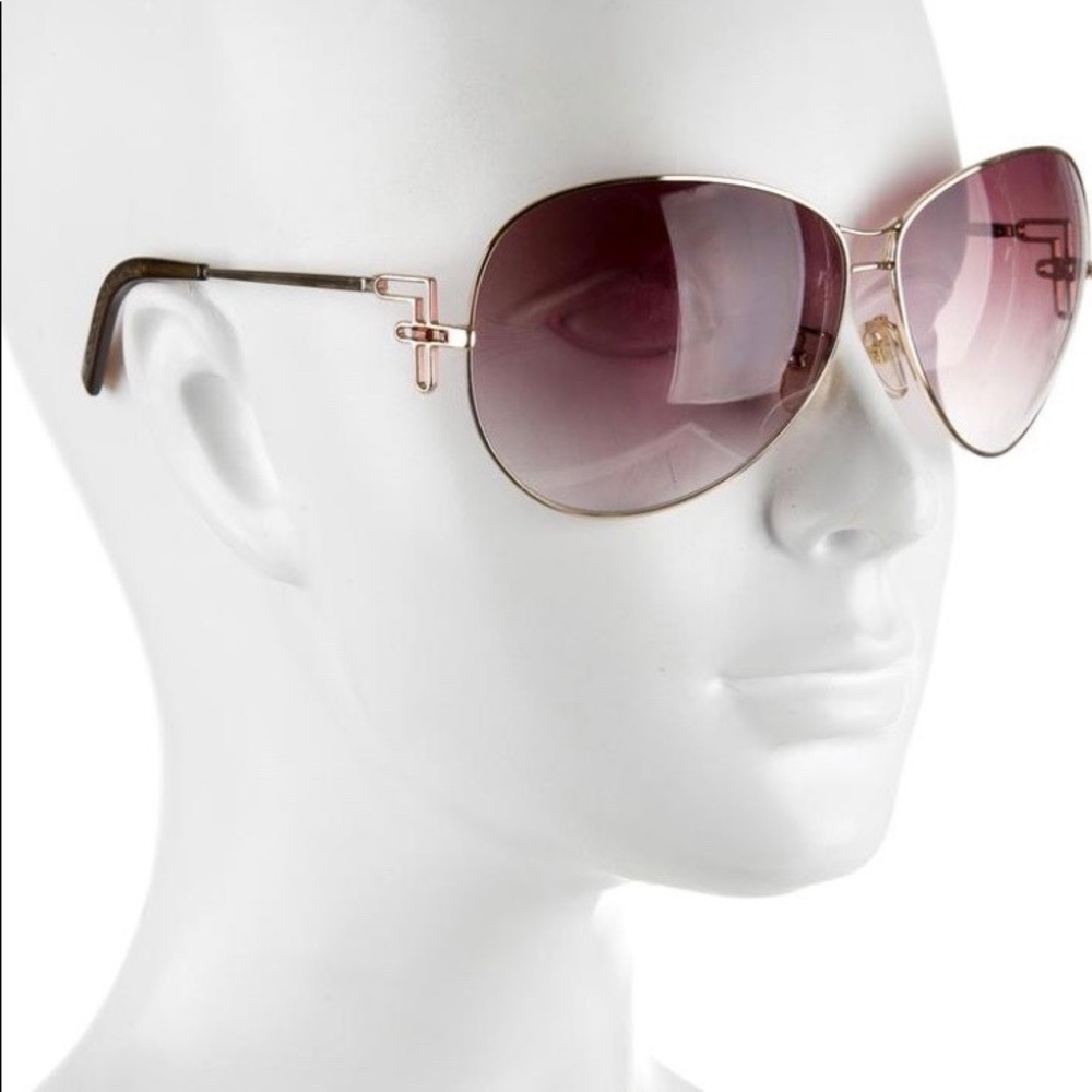 Fendi Dark Mauve Gradient Aviator Sunglasses - image 5